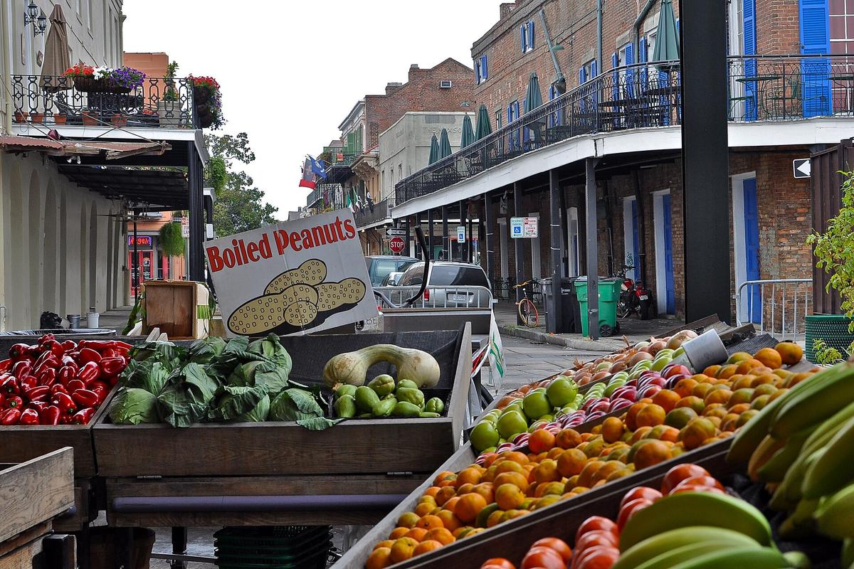 French market stall produce