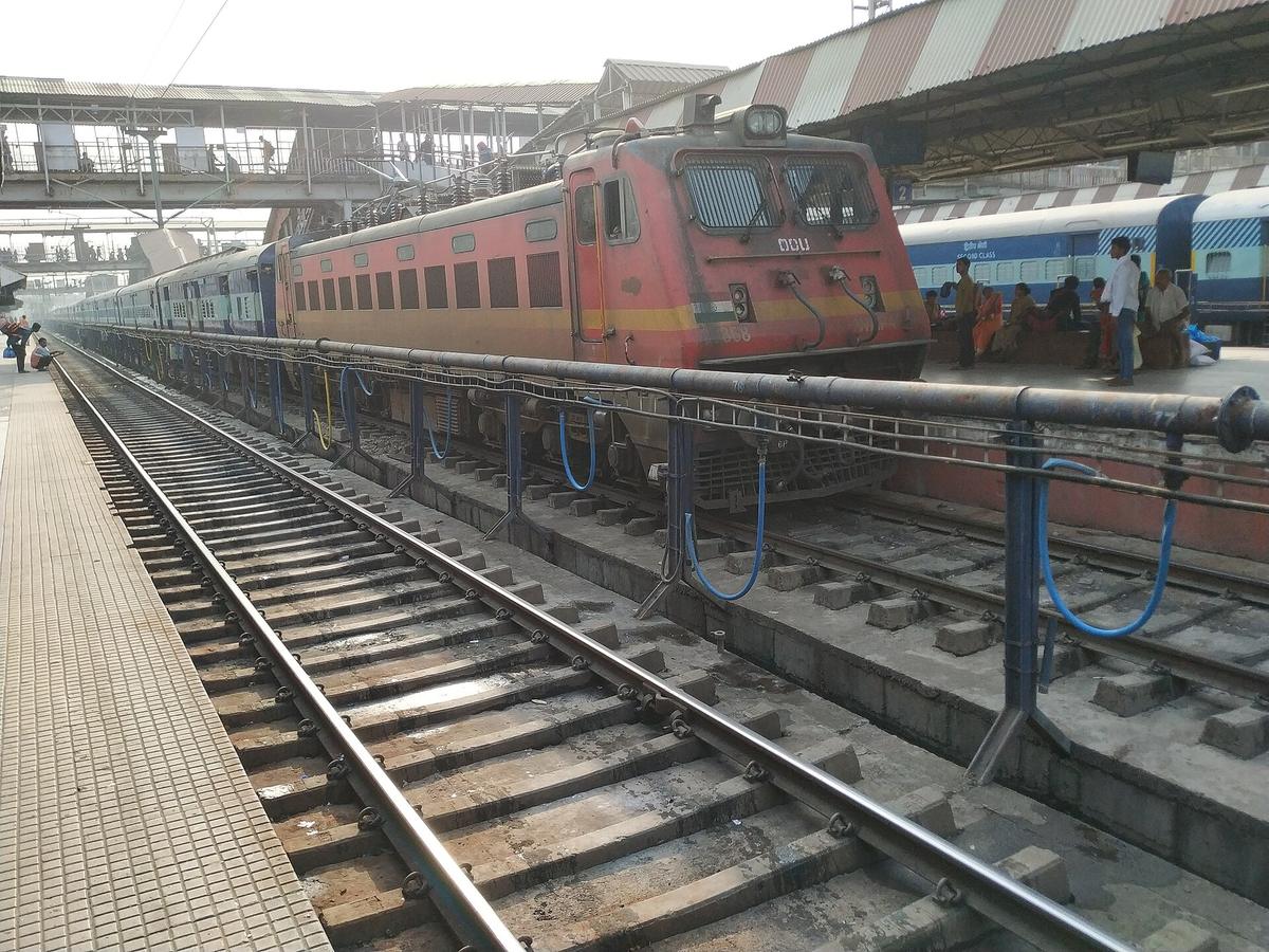 Indian railways train platform
