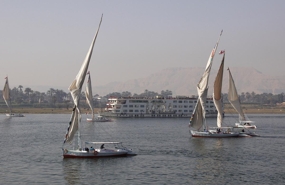Nile river Luxor felucca
