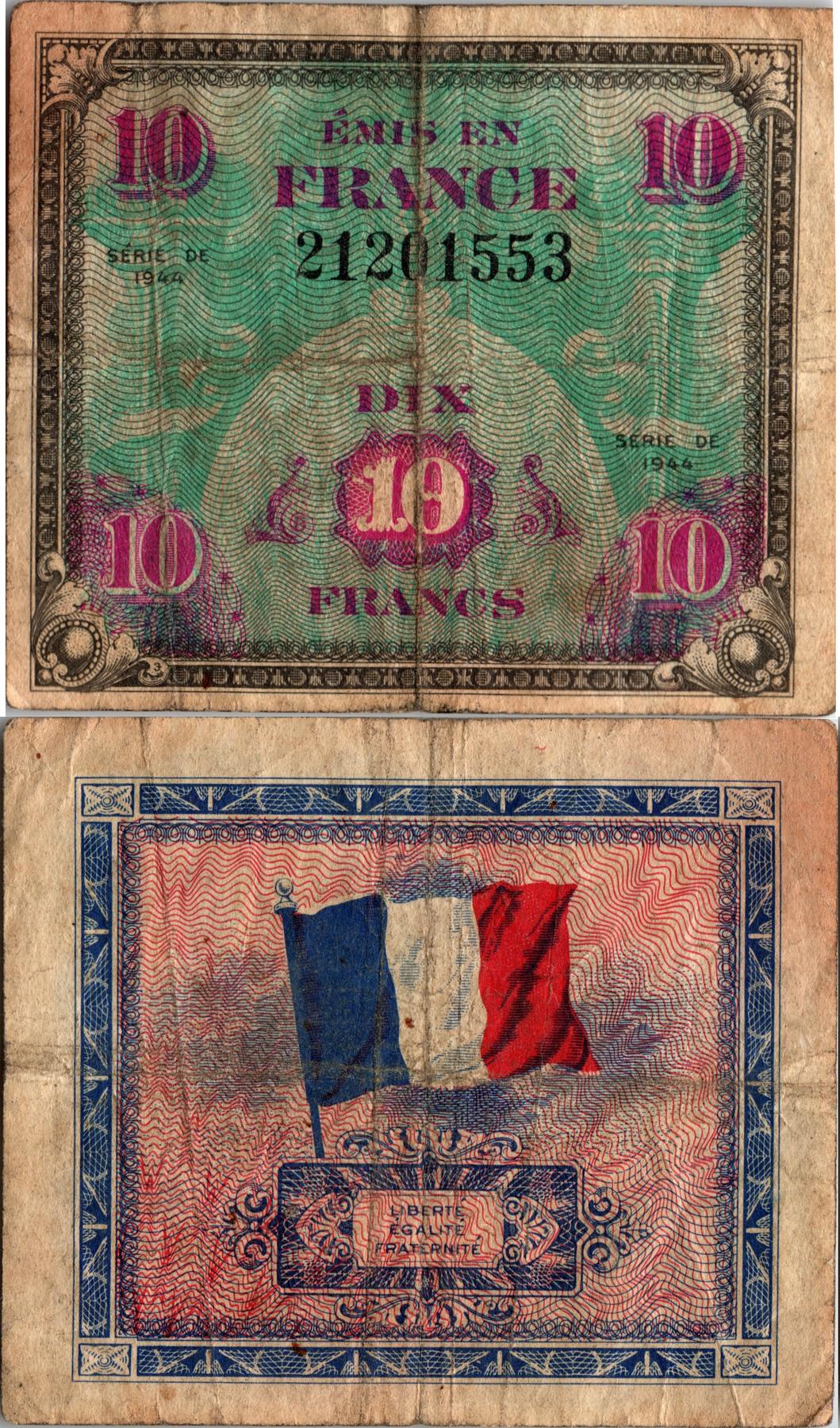 France banknotes currency