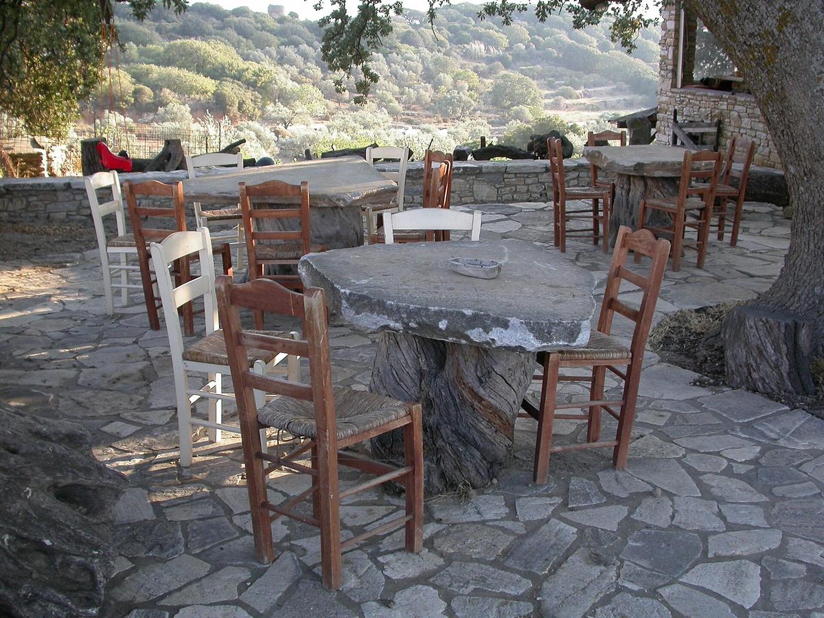 Greek taverna table