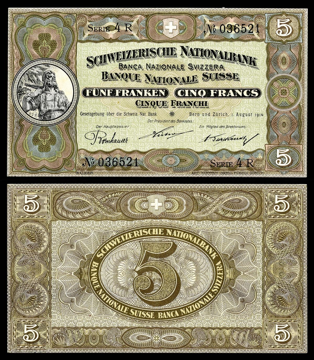 Switzerland banknotes currency