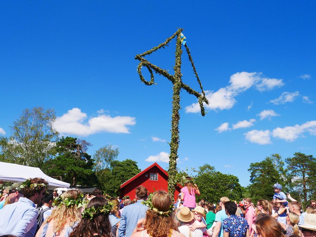 Swedish midsummer maypole