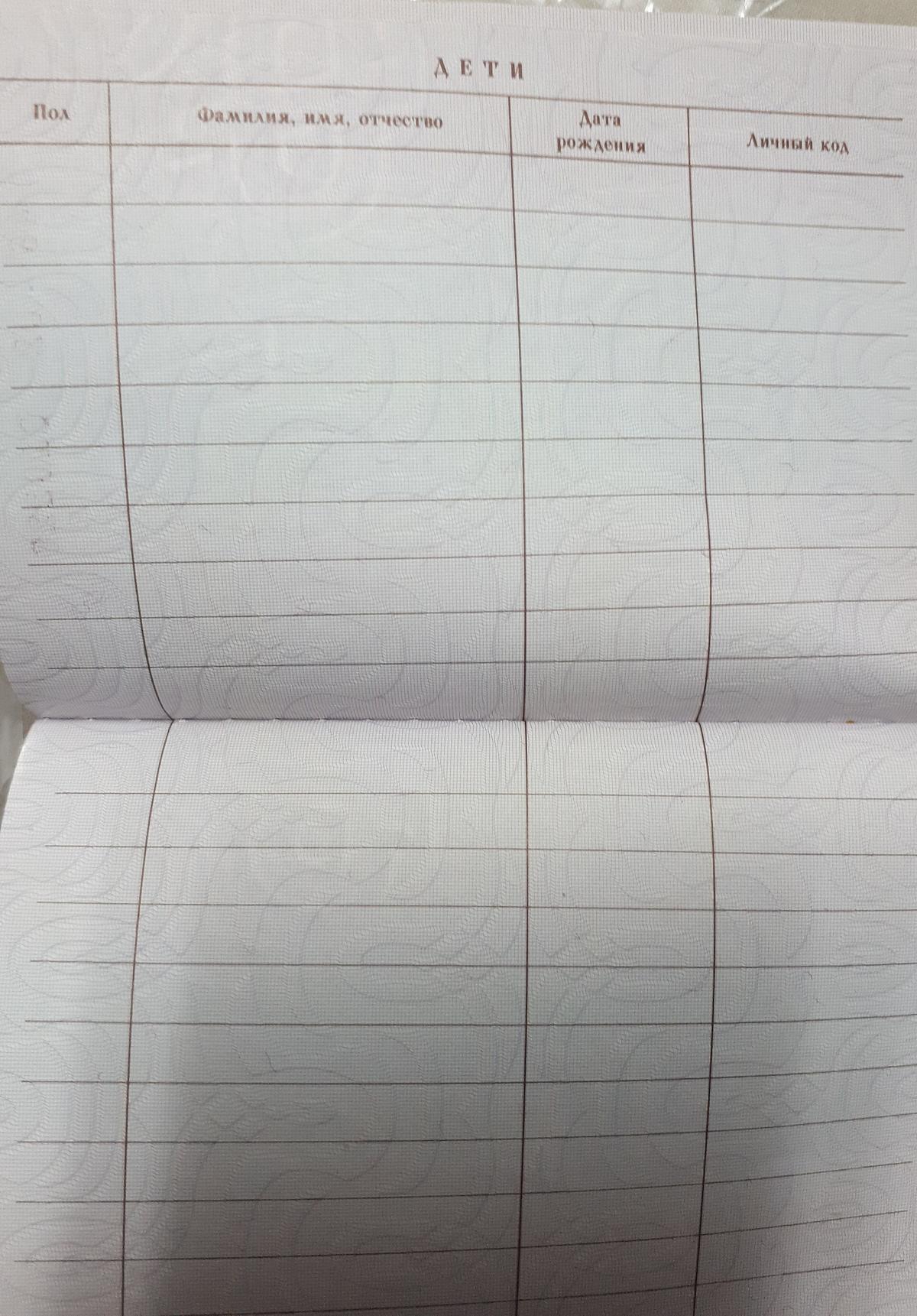 Russian passport document